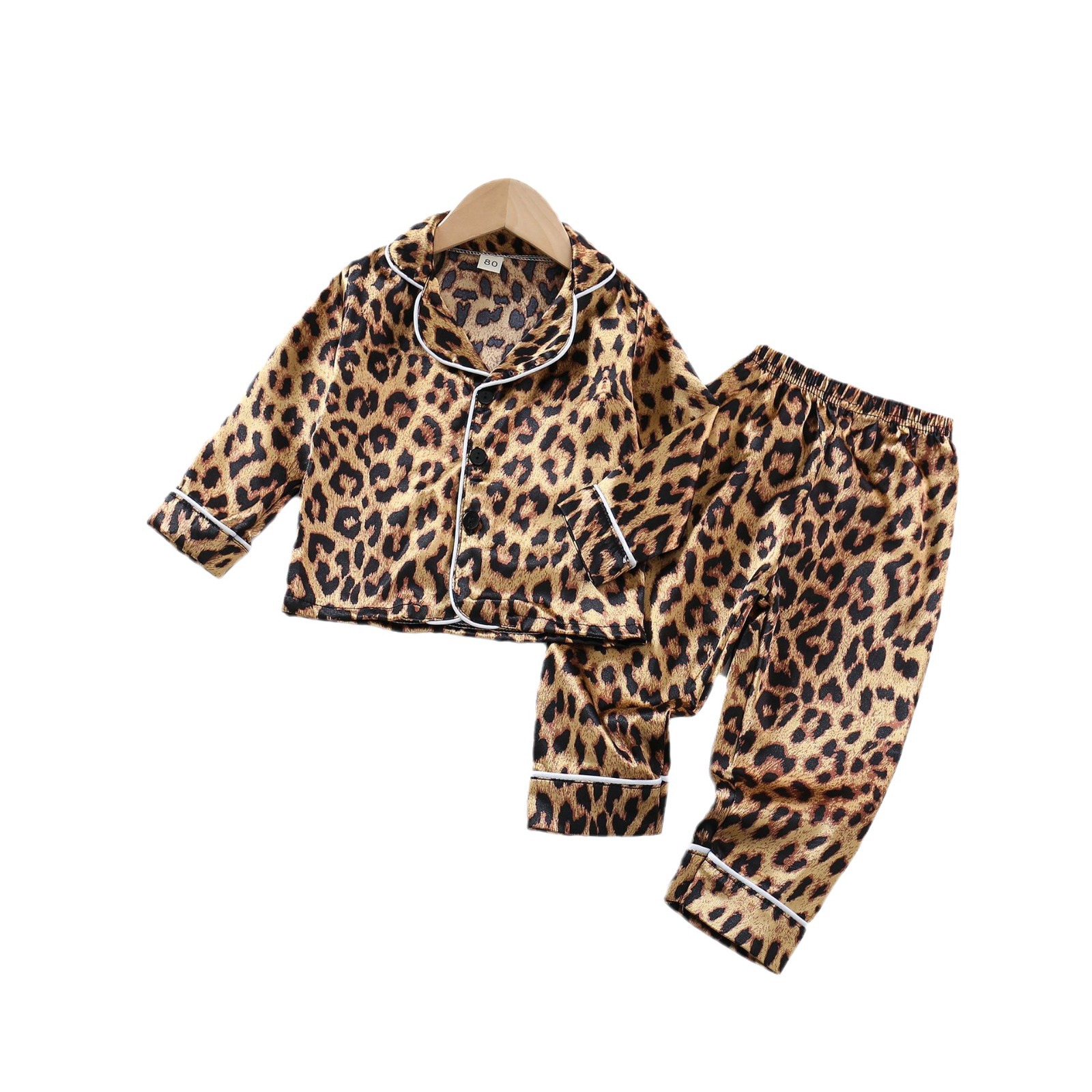 Picture of Children's Wear Foreign Trade Boys and Girls Home Clothes suit Summer New Baby Soft and Comfortable Leopard Print Long Sleeve Trousers suit