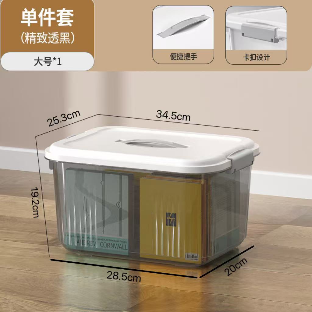 Picture of Transparent Storage Box Plastic Box with Lid Satchel Storage Box Large and Small Clothing Storage Box Organizer Box with Lid