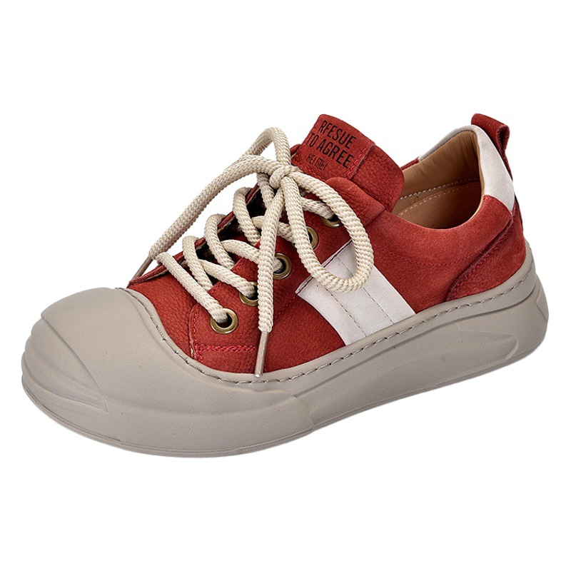 [Event Price 128] Genuine Leather Sneakers Women's Baotou Casual Shoes Fashionable and Easiest for Match Soft Leather Shoes for Women