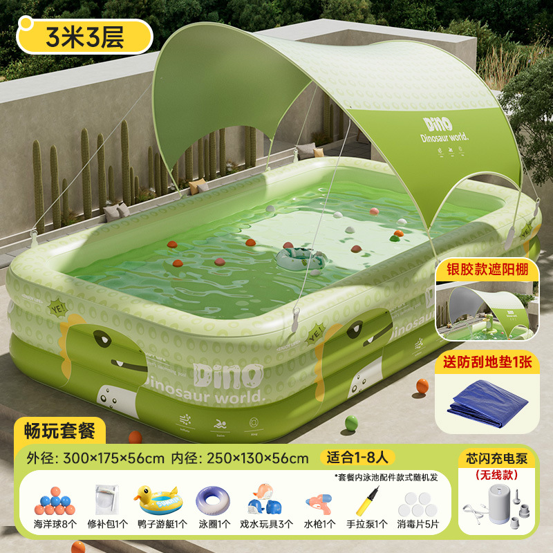 Picture of Jiashu Swimming Pool Home Outdoor Large Inflatable Pool Thickened Plastic Baby Baby Children Inflatable Swimming Pool