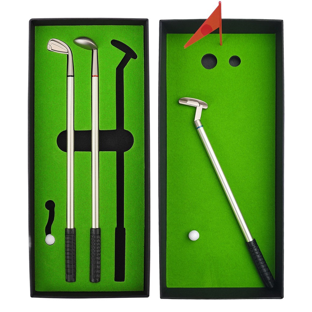 Cross-border Spot Teenager Metal Ballpoint Pen Golf Club Boxed Pen Mini Club Golf Set