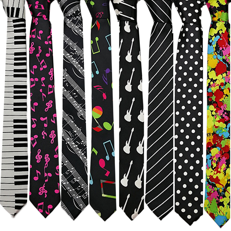 Picture of Zebra Leopard Print Love Poker Letters 5cm Matchinging Shirt Ins Student Tie Unisex Versatile Can Be Customized