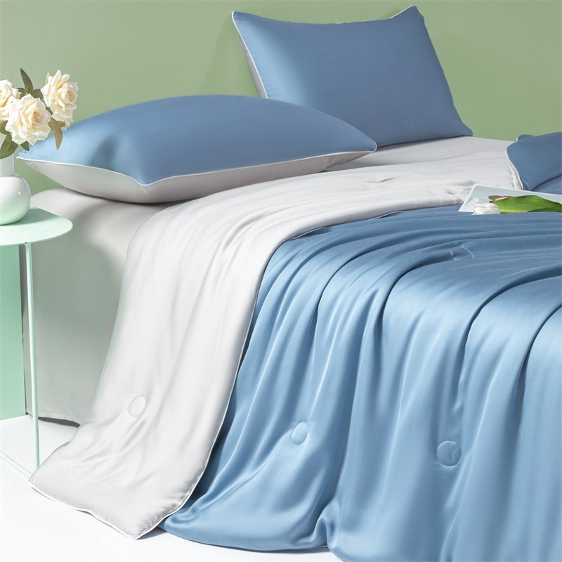 Picture of Class a Light Luxury Washed Ice Silk Summer Quilt Four-Piece Set Air-Conditioned Quilt Embroidered Summer Cool Quilt Three-Piece Set Summer Thin Quilt Ins