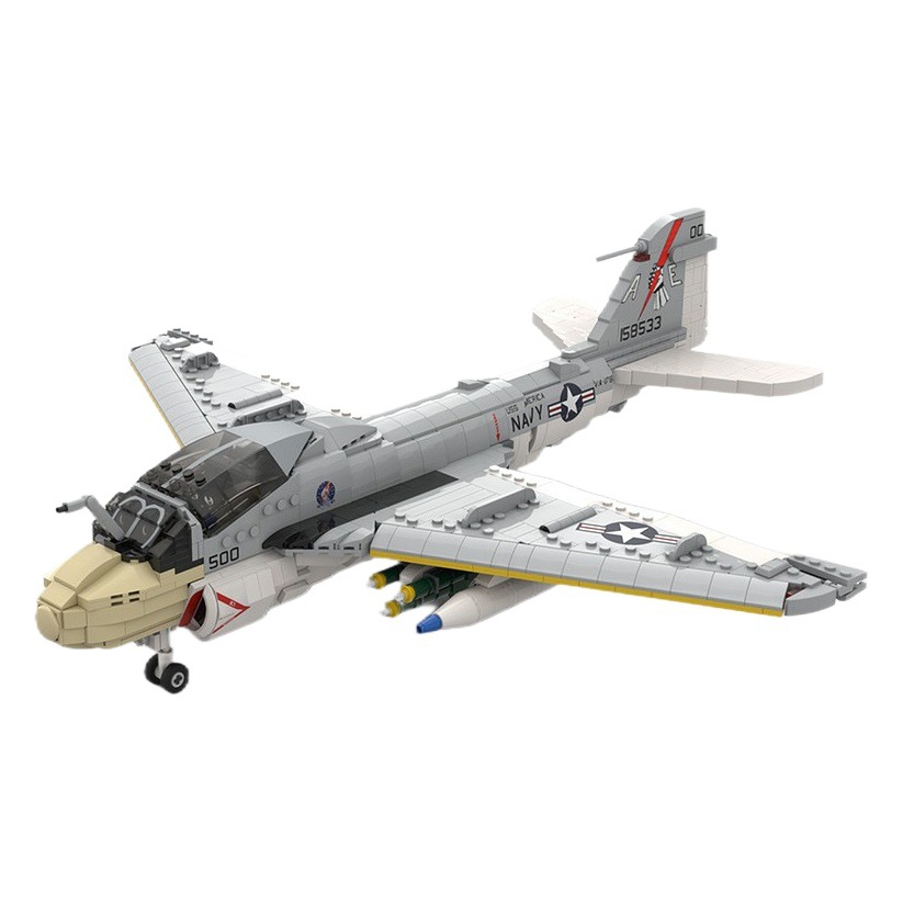 Compatible with Lego assembled building blocks MOC-130722 military aircraft 1:35 scale A- 6E Invader model