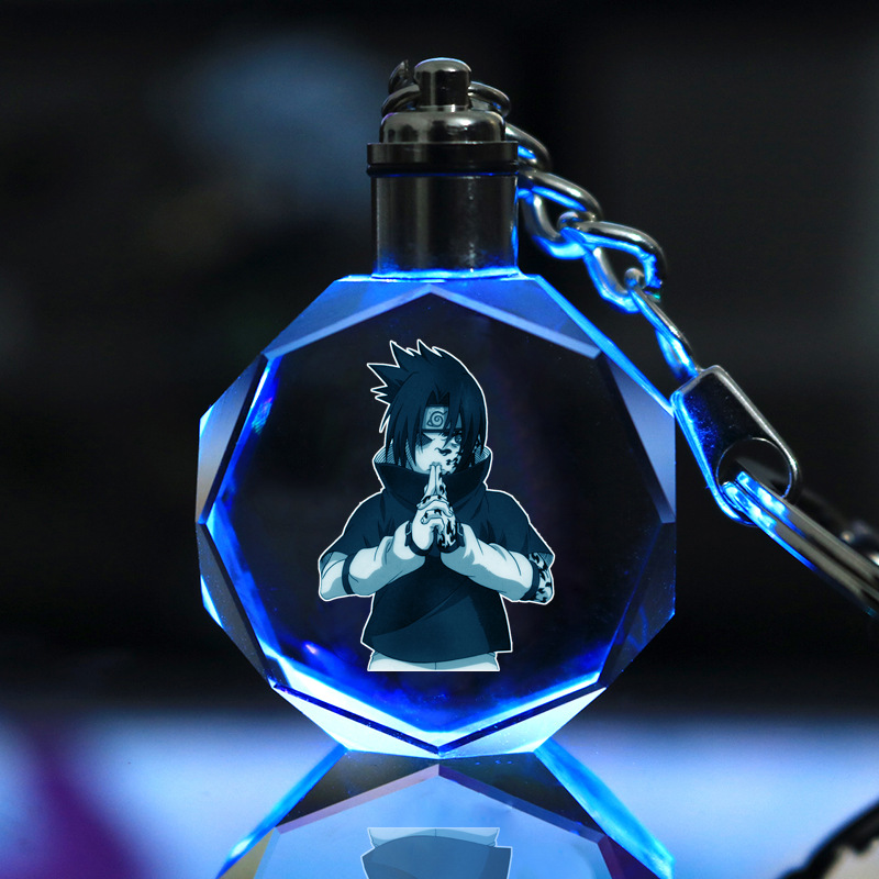 Picture of Naruto Peripheral Pendant Naruto Kakashi Sasuke I Ailuo Animation Luminous Crystal Keychain Wholesale