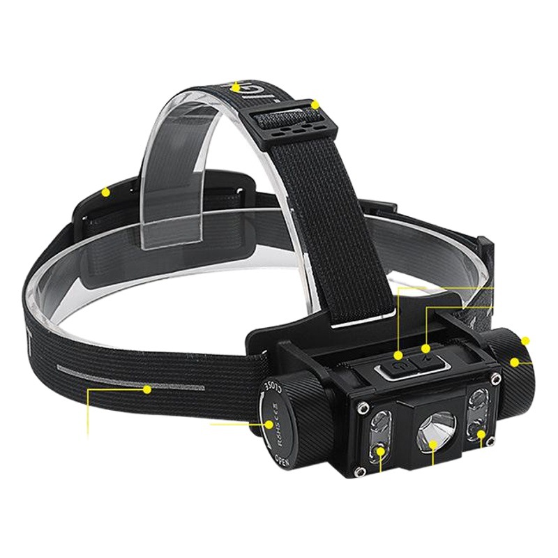 21700 Headlamp Multifunctional USB Type-C Rechargeable Hiking Camping Flashlight Work Light Head-Mounted Long-Range Outdoor