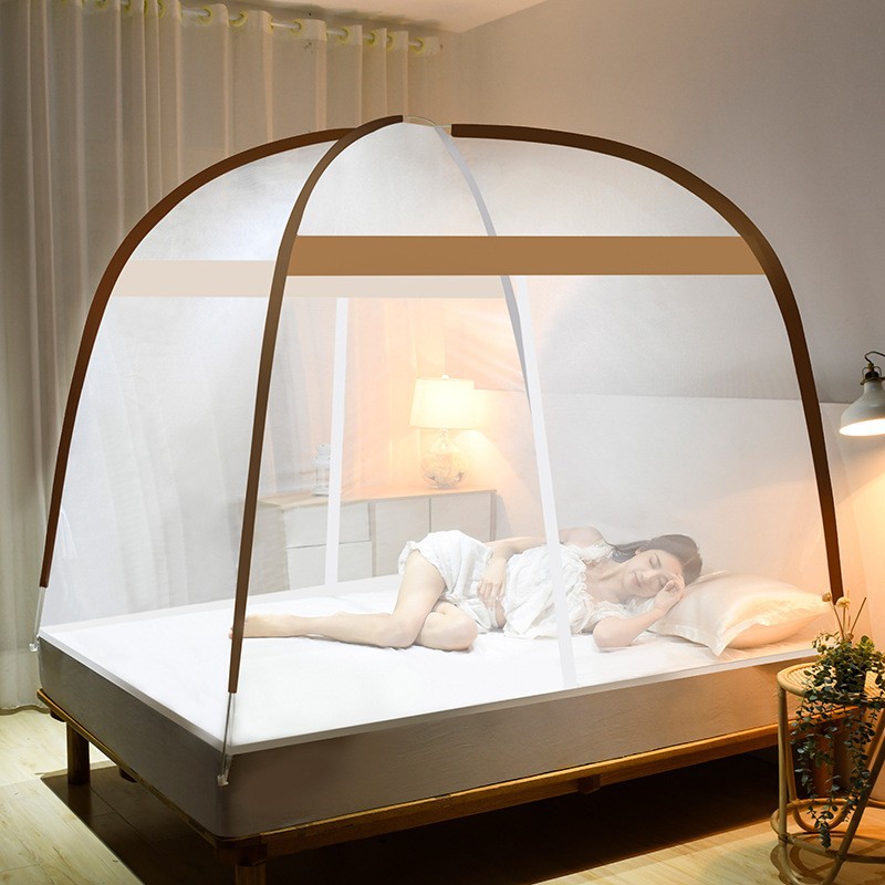 Picture of Summer Mongolian Yurt Mosquito Net Installation Free Household Children's Tattoo Net Wholesale Double Door Zipper Folding Dormitory Text Net