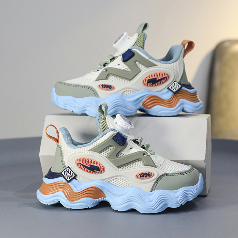 Boys' sneaker 2024 Autumn Rotating Mesh Breathable Lightweight Children's sneaker Non-slip sneaker for Girls