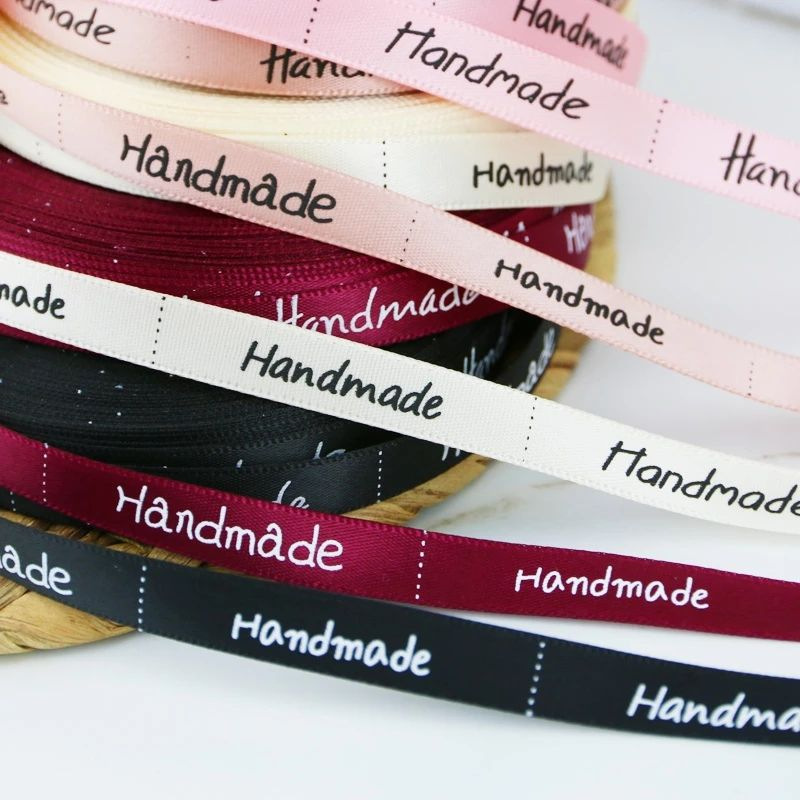 1cm Printed Handmade Satin Ribbon, Ribbon, Silk Ribbon, Gift Wrapping Ribbon, Woven Ribbon, 22m / Roll, Vintage Weaving, Retro Style