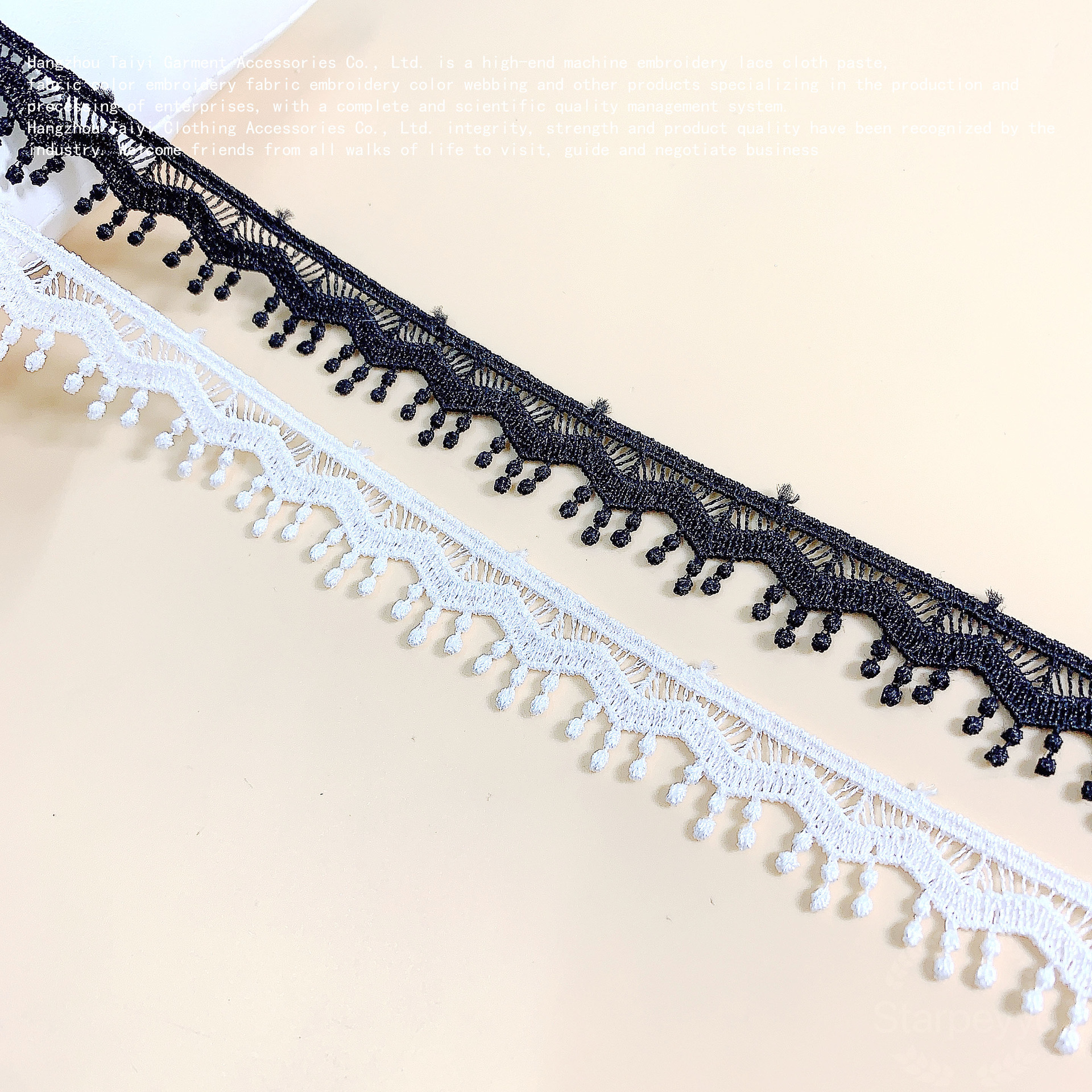 Good things polyester hollow polyester water soluble lace clothing accessories material DIY unilateral wave bar code lace tassel