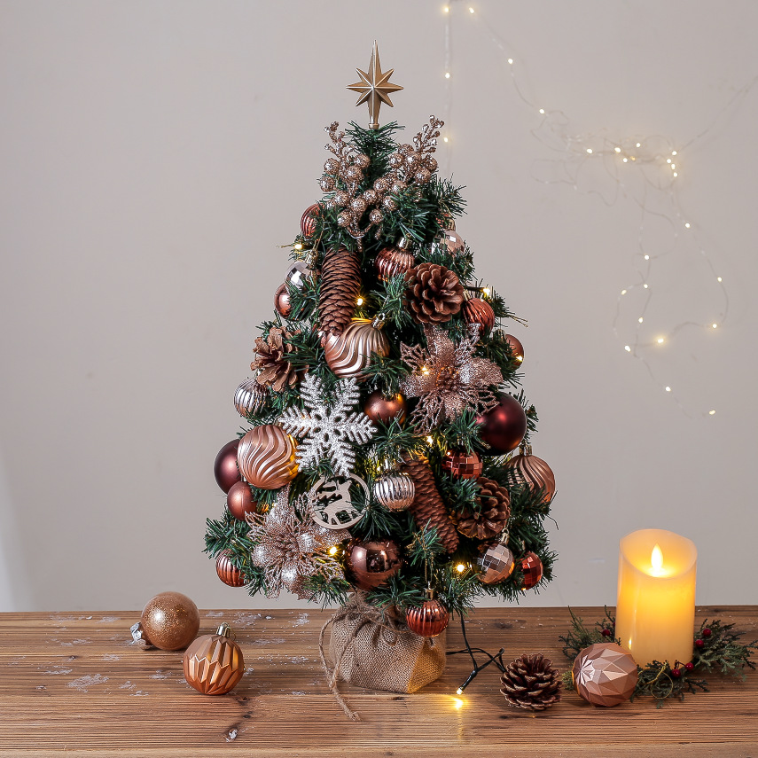 Cross-border New Christmas Light Package Desktop Counter 45cm60cm Luminous Christmas Tree Ornaments Decoration Supplies