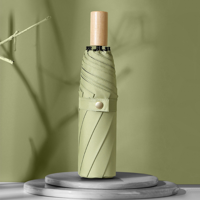 Picture of Three-fold automatic umbrella log handle lettering sunny umbrella men's business folding umbrella printed logo high-end gift umbrella