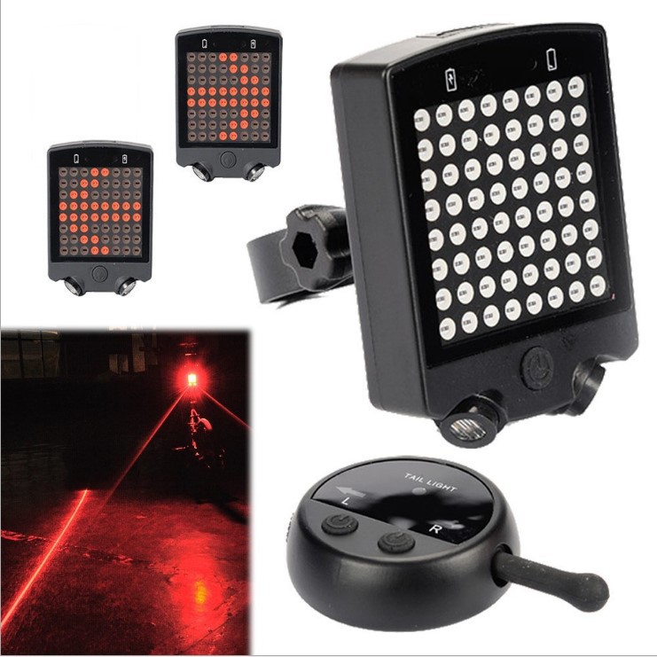 Picture of Bicycle Turn Signal Brake Light Mountain Bike Intelligent Sensor Automatic Brake USB Charging Projection Laser Tail Light