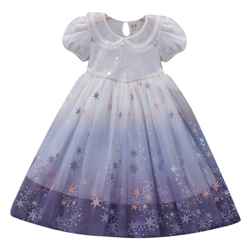 Picture of New Children's Day Princess Aisha Dress Girls Summer Birthday Dress White Dress Children's Summer Western Style Dress