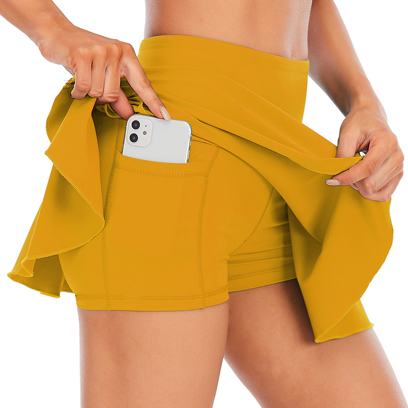 Picture of Sun Protection Badminton Pleated Tennis Skirt Running Fitness Yoga Skirt Outdoor Golf Sports Skirt Female Sabon Summer