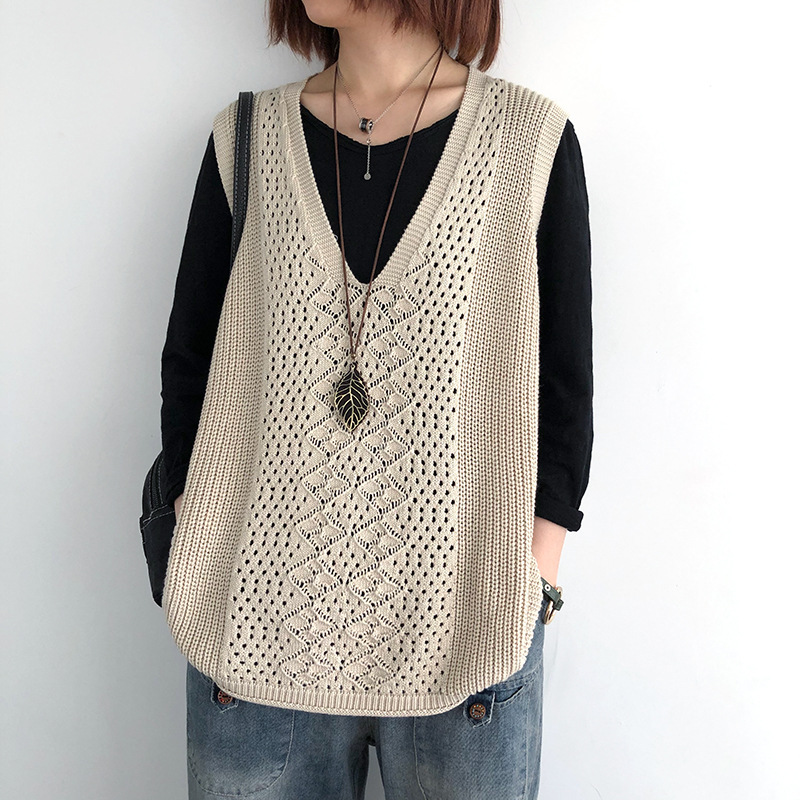 Picture of Knitted coat sweater vest women's summer 2024 new spring and autumn women's vest sleeveless waistcoat