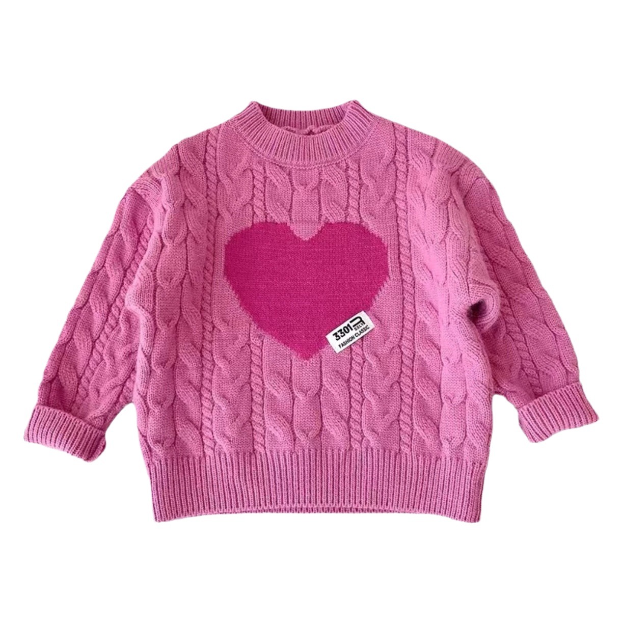Girls' autumn and winter fleece-lined sweater Korean style western style three-dimensional rabbit ear sweater baby winter one-piece velvet thickened top