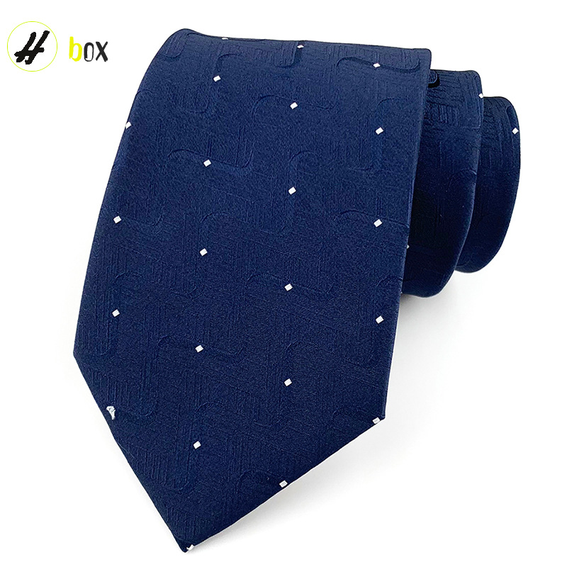 Picture of Men's Tie 8cm Hand Tie Polyester Professional Dress Interview Striped Tie Men's Red Bridegroom Wedding Tie