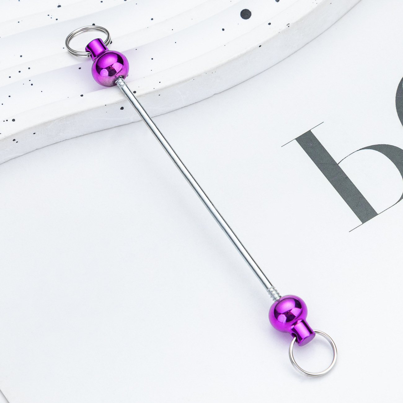 Picture of Creative New diy beaded pole gradient color beaded keychain pole accessories pendant in stock wholesale