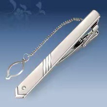 Picture of Metal tie clip men's suit chain 140 simple flower type business atmosphere with drill tie clip