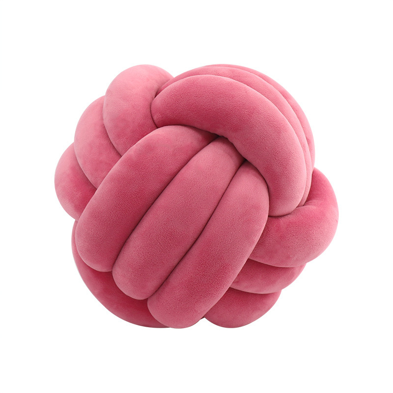 Picture of Ins Popular Three-Strand Rope Knotted Round Ball Home Fabric Creative Hand-Woven Decorative Pillow Cushion Lumbar Cushion