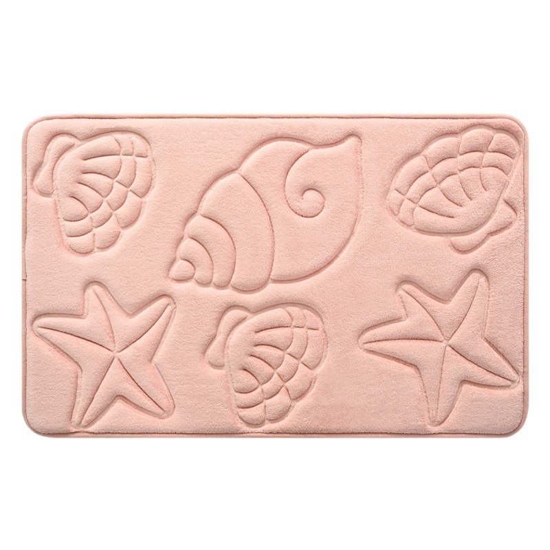 Starfish bathroom absorbent door mat bathroom entrance quick-drying foot mat solid color toilet entrance sandwich non-slip carpet