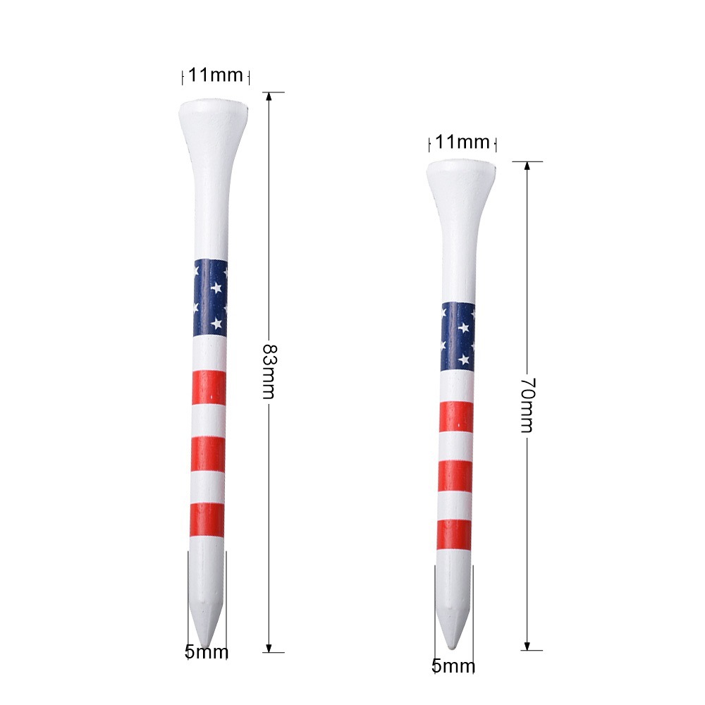 Picture of Golf Spikes, Colorfulful Stripesd Ball Tee, Bamboo Spikes, Ball Holder 70/83mm Golf Accessories
