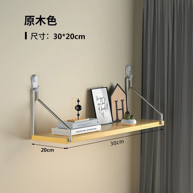 Picture of No-Drill Wall-Mounted Wrought Iron Living Room Entrance Wall Decoration Bedroom Wall Bookshelf Single Shelf Wall Storage Rack