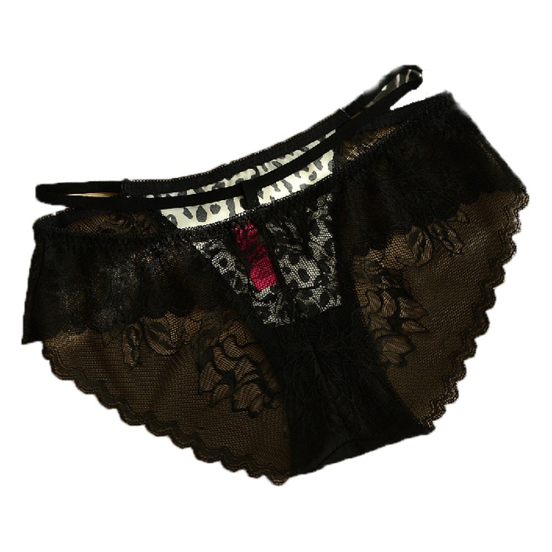 MPZ lace underwear women sexy European and American leopard print briefs hollow new 2307 a generation of hair
