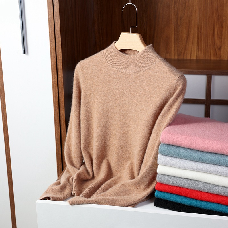 Picture of Bottoming Shirt Women's Knitted Sweater Women's Half-High Knitted Sweater Women's Cross-Border Knitwear Long-Sleeved Knitted Women's Bottoming Shirt Outer Wear