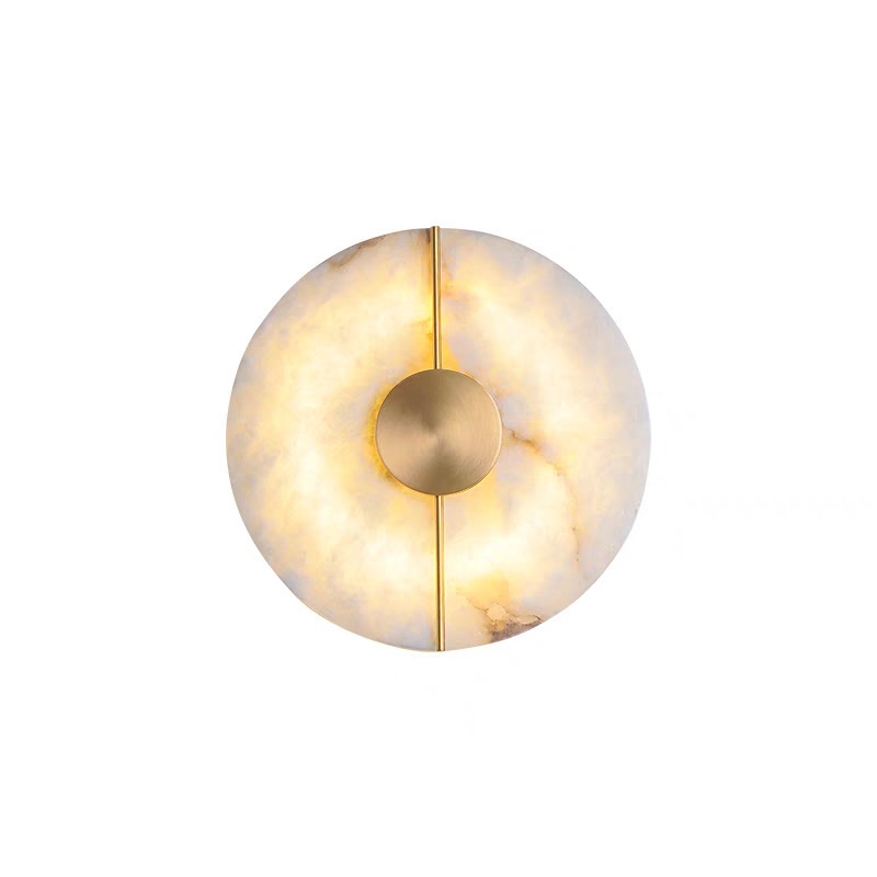 Picture of Cross-border Nordic simple round marble living room wall lamp high-level feeling model room hotel atmosphere bedroom bedside lamp