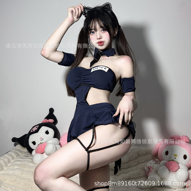 Sexy Little Policewoman Sexy Captain Secretary Stewardess Uniform Pure Desire Anchor Role Playing Policewoman COS Suit Strapless