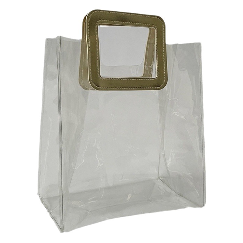 pvc Transparent Handbag Accompanying Gift Bag Set logo Laser Gift Bag Packaging Bag Portable Plastic
