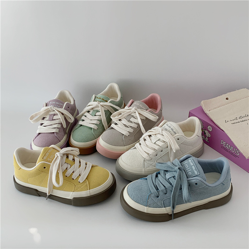 2024 Yuanbo Autumn New German Training Board Shoes Korean Versatile Canvas Shoes Women's Fashion Live Women's Shoes 5309