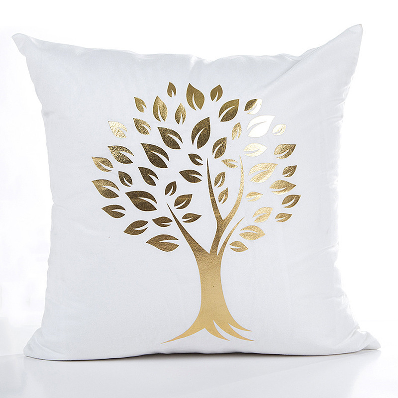 Picture of Cross-border Amazon New Geometric Bronzing Proverbs Super Soft Short Plush Pillow Bedroom Sofa Removable and Washable Cushion Cover