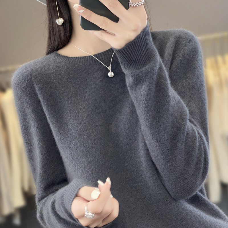 Picture of Soft Nuo low round neck sweater women's autumn and winter New pullover long sleeve wool bottoming shirt women's first-line ready-to-wear sweater women