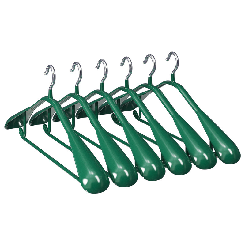 Picture of Dipped Plastic Hanger Stainless Steel Drying Rack Clothes Support Clothes Rack Household Seamless Wide Shoulder Hanger Clothes Hanging Clothes Support Wholesale