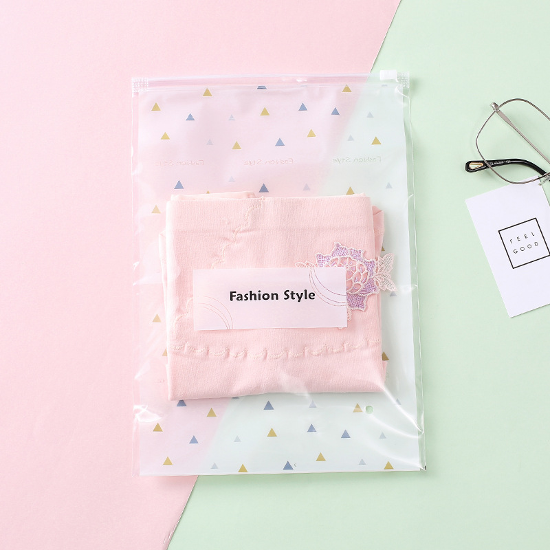 Universal transparent pe clothing bra zipper bag frosted eva underwear self-sealing bag stockings plastic packaging bag