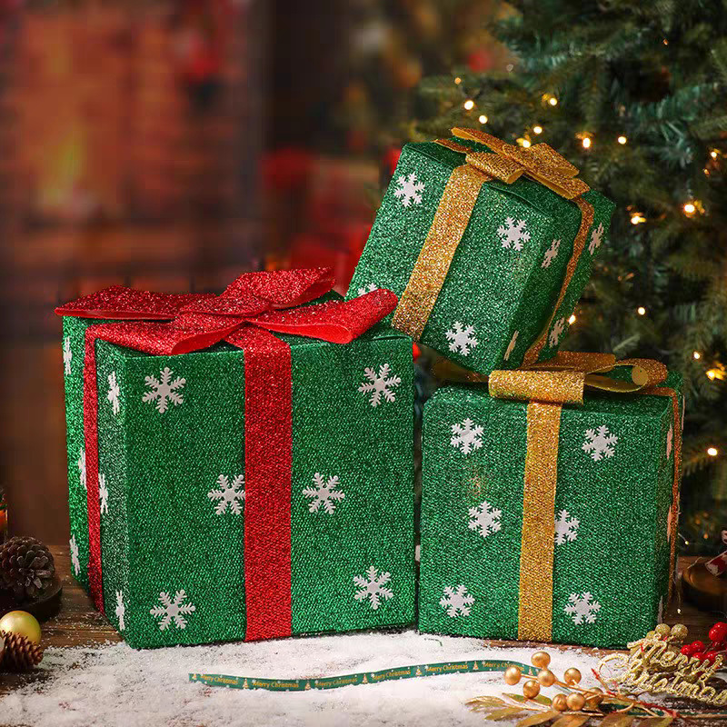 Picture of New Christmas Gift Box Decorations Gift Box Window Scene Decoration Snowflake Gift Pack Christmas Limited Edition