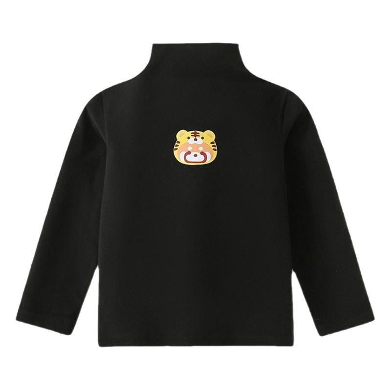 Children's Velvet Base Shirt Half-high Collar Top Boys' and Girls' Inner Warm Spring and Autumn Class A Children's Underwear Winter