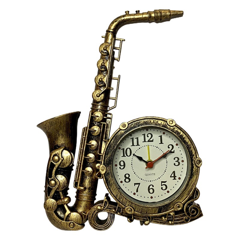 * Yishu * ins vintage saxophone instrument gift clock home decoration desk clock student bedside wake-up alarm clock