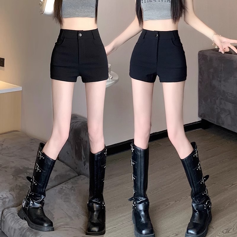 Black Suit Shorts Women's Summer 2025 New High Waist Slimming Thin Small Outer Wear A- Word Casual Hot Pants