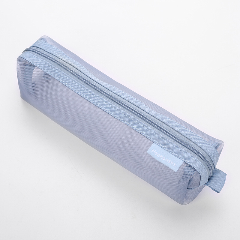 Picture of Thickened square simple transparent mesh pencil case large capacity pencil case student examination stationery bag storage box wholesale