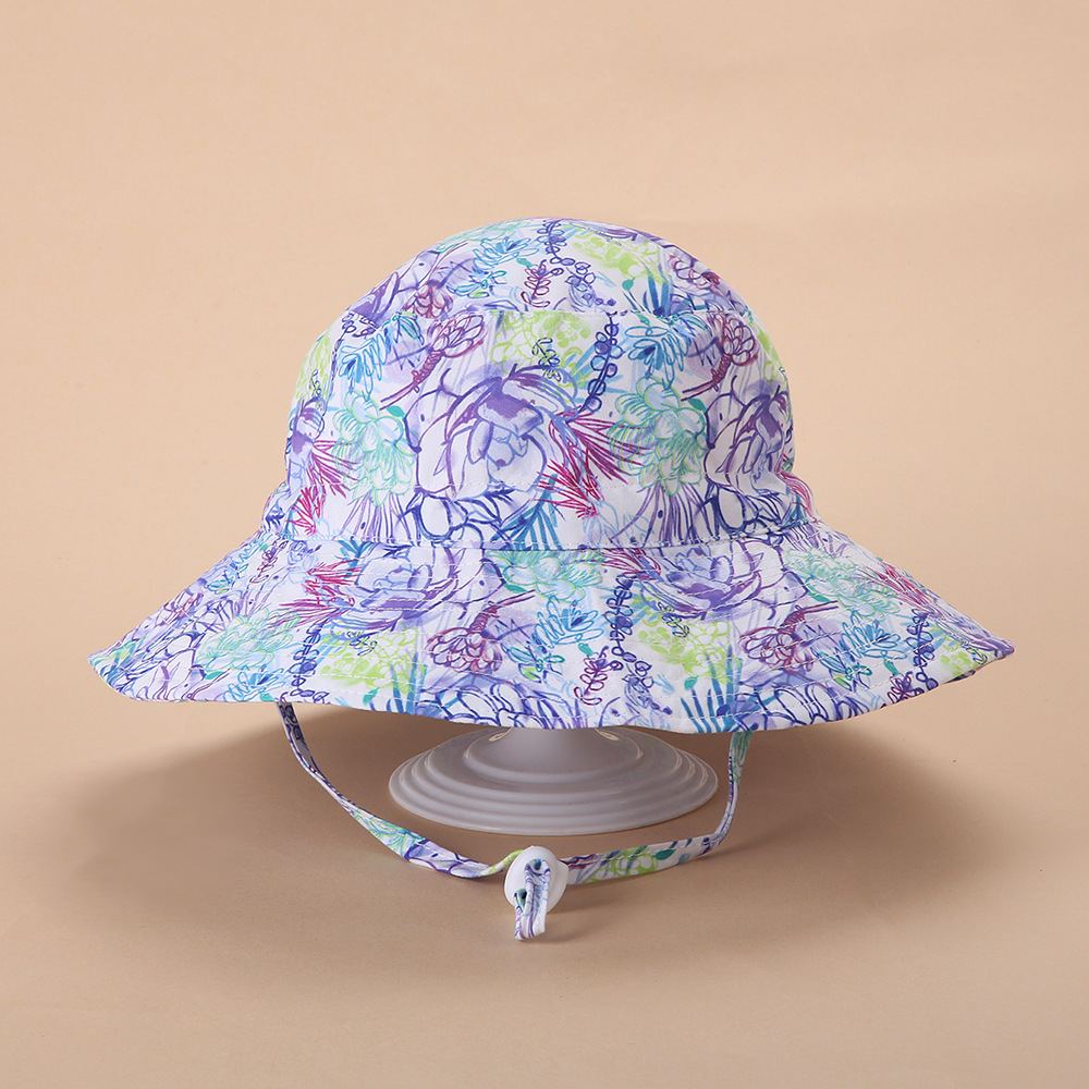 Picture of Spring and summer European and American new sun hat for boys and girls baby breathable quick-drying beach hat for children sunscreen adjustable fisherman hat