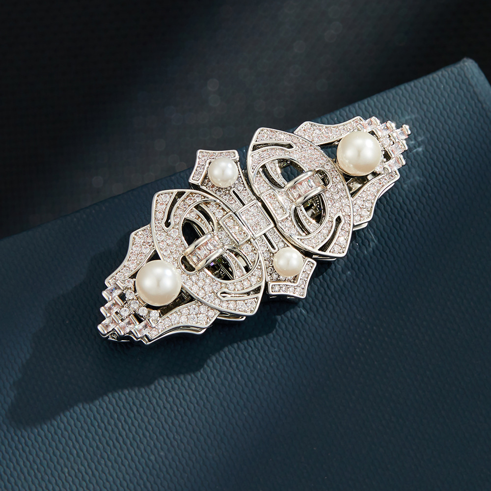 High-End Men's Collar Clip Buckle Dual-Purpose Brooch Freshwater Pearl Detachable Pin New Classical Luxury Clothing Corsage