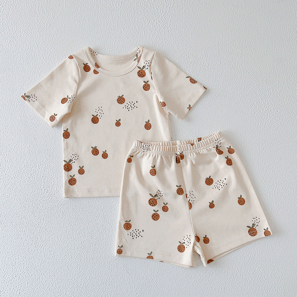 Picture of Xg Summer Cross-Border Popular Kidsren's Home Clothes Kidsren's Pajamas Set Pure Cotton Short-Sleeved Suit for Small and Medium-Sized Kidsren