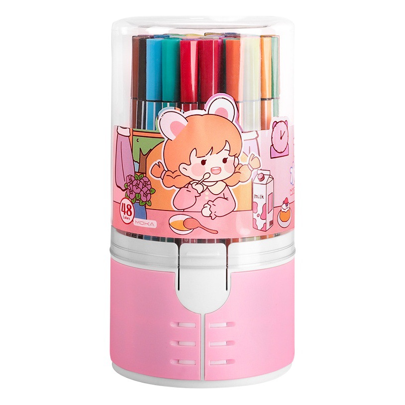 Cartoon primary school student's 12-color 48-color watercolor pen suit kindergarten large capacity washable Pen art painting brush