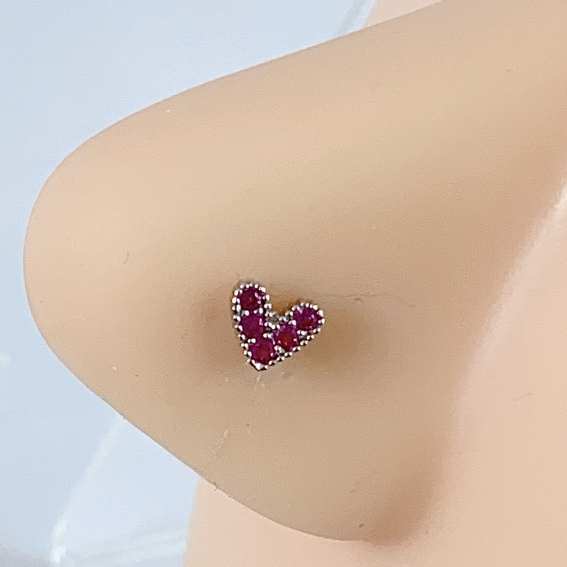 Picture of Cross-border Accessories Heart-shaped Love Heart-shaped Pearl Copper Nose Ring Nose Nail Female Ins Style High-end Jewelry