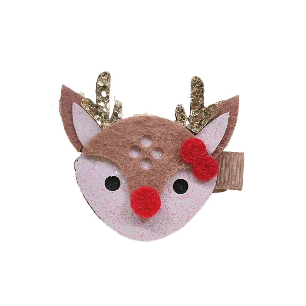 Picture of Christmas girls' jewelry headdress all-inclusive cloth flower antler hairpin cute Internet celebrity Christmas elk side clip