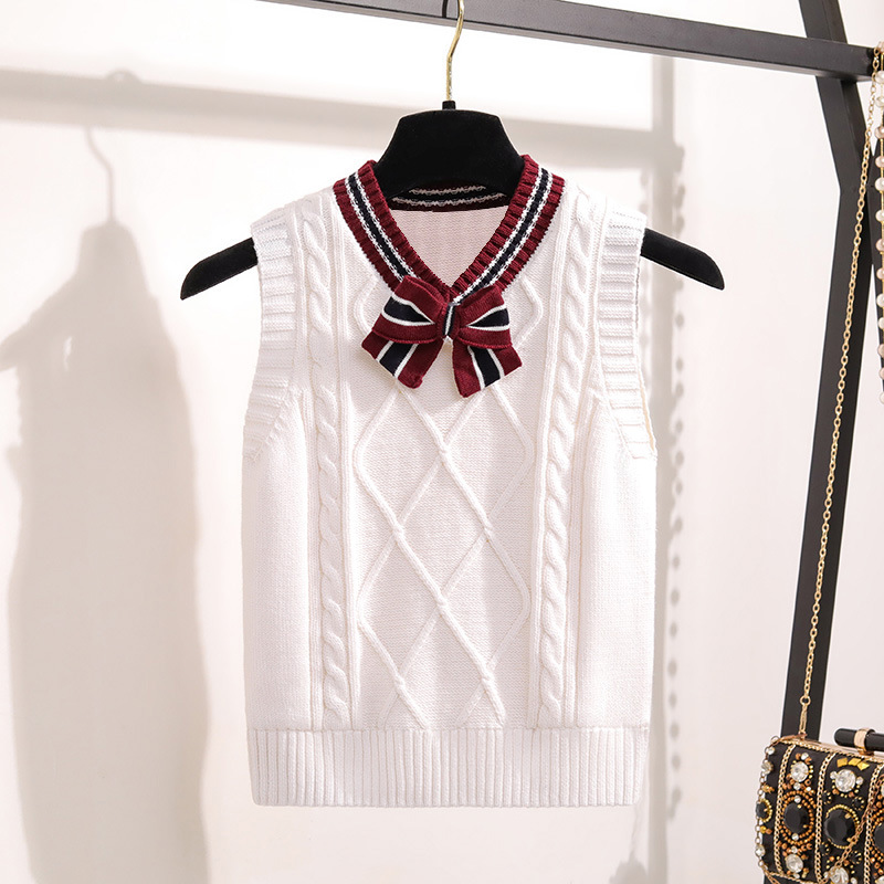 Picture of Children's Wool Vest School Uniform Vest 2025 Spring & Fall New Tops Girls Boys Student Woolen Vest Vest